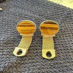 Gold and Brown Cufflinks